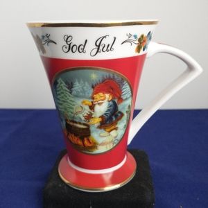 GOD JUL JULESTEMNING Vintage Christmas Mug Fine Porcelain